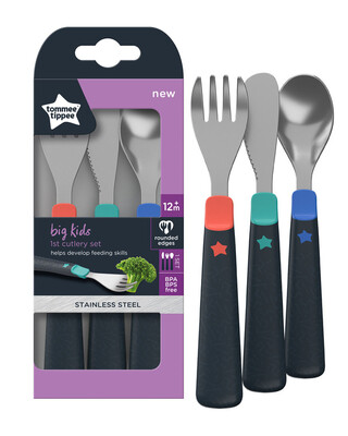 Tommee Tippee Big Kids First Cutlery Set, 12 m+
